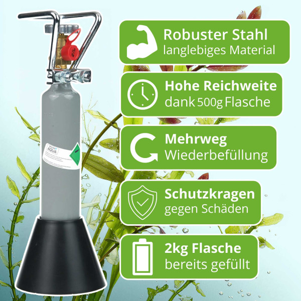 CO2 Mehrweg-Flasche 500g mit Cage