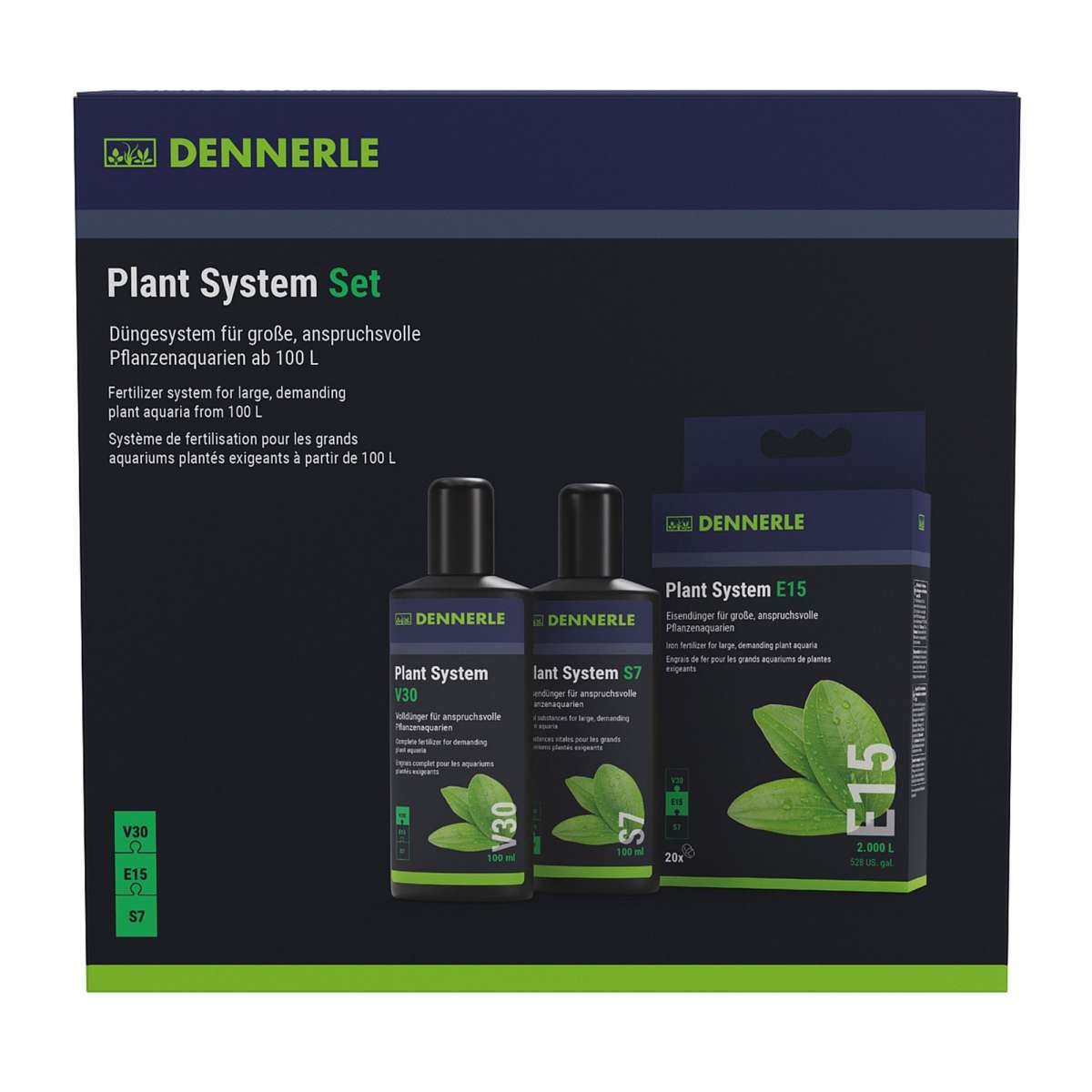 Dennerle Plant System Set (V30/S7 100 ml; E15 20 Tabs) | NPK Dnger |  Aquarium Dnger | Pflege & Reinigung | USCAPE