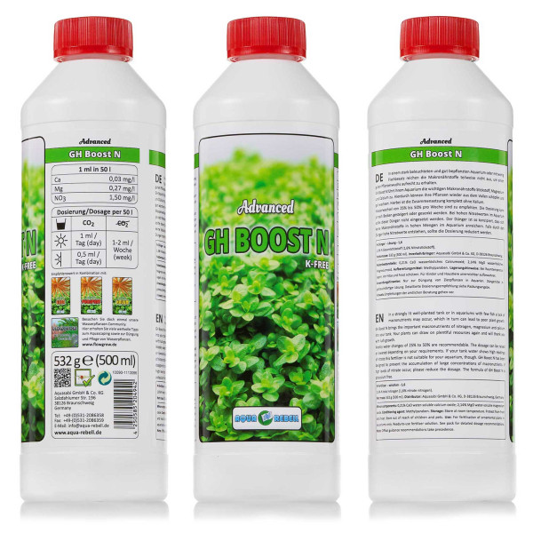 Aqua Rebell NPK + Eisen + GH Boost N | Aquarium Basic Dünger Set inkl. Dosierpumpe - GH Boost N - 500ml