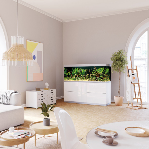 Oase HighLine Optiwhite 600 | Set aus Aquarium und Unterschrank