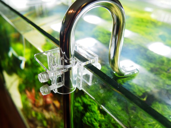 Edelstahl Inflow und Outflow auf Aquarium