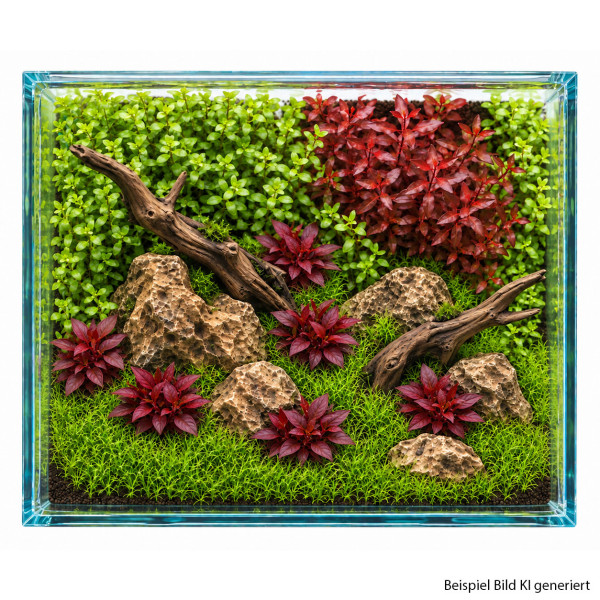 Aquascape Pflanzenset Rot-Grün klein Ansicht oben