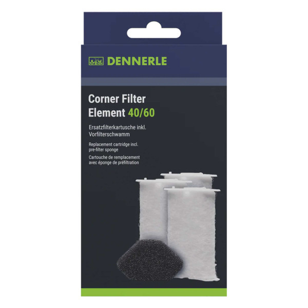 Dennerle Nano Filterelement Ersatzkartusche | Corner Filter Element 40/60 3er Pack